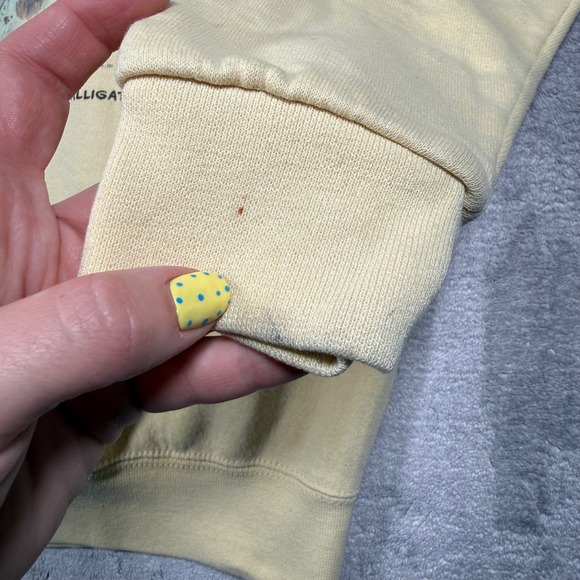 Vintage Nature Sweatshirt Mens XL Yellow Jan Taylor Native American Wolf - Picture 5 of 11